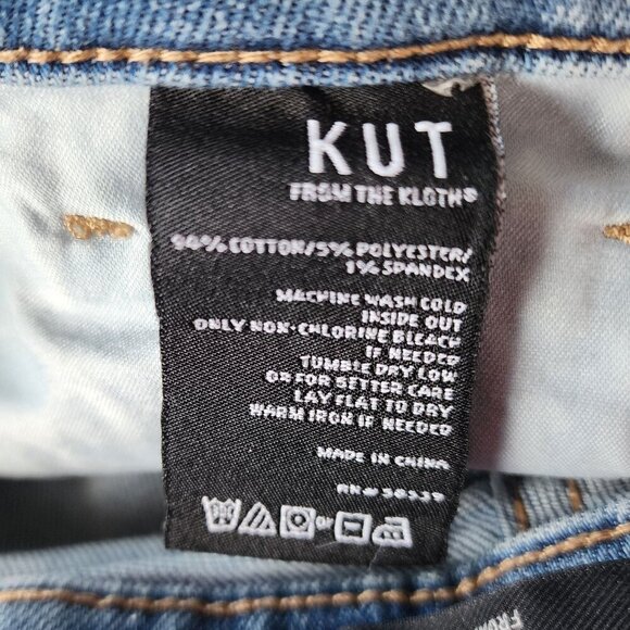 Kut From The Kloth Rachael Fab Ab Mom Jean Button Fly High Rise Raw Hem Jeans 2 - Picture 8 of 10